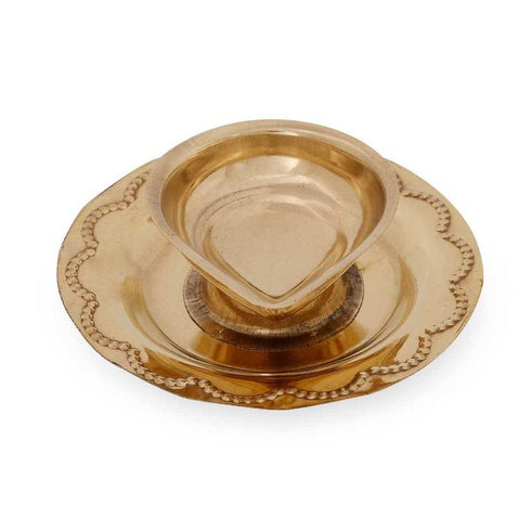 Brass Agal Deepak In Plate - Pack Of 10 - 250gms