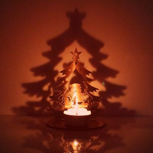 Christmas Tree With Santa Claus Shadow Diya - - Pack Of 10 - 430gms