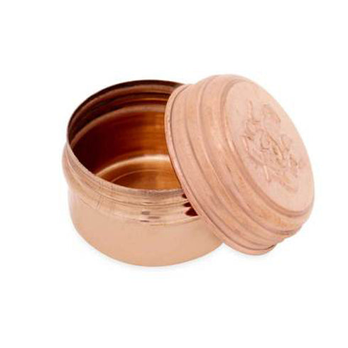 Copper Ganesha Screw Type Kumkum Box 200g