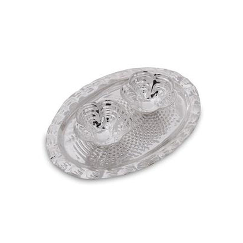 German Silver Plate With 2 Cups Medium - Pack Of 10 - 300gms