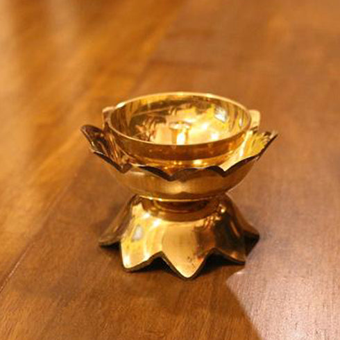 Brass Lotus Double Step Diya Pack Of 10 - 850gms