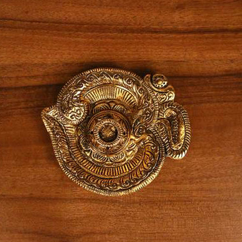 White Metal Gold Om Agarbathi Stand Pack Of 10 - 870gms