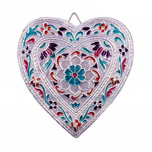 Meenakari Silver Heart Shaped Key Hanger Pack Of 10 - 1500gms