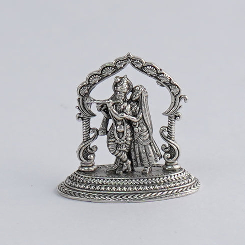 Pure Silver Radha Krishna With Frame Antique 6.62g