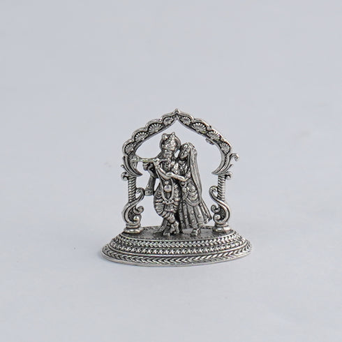 Pure Silver Radha Krishna With Frame Antique 6.62g