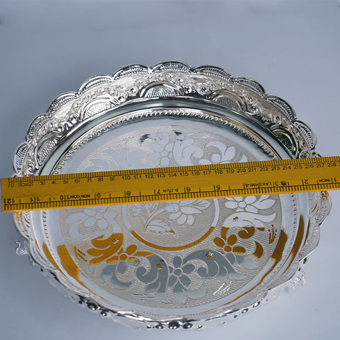 Pure Silver Floral Design Plate