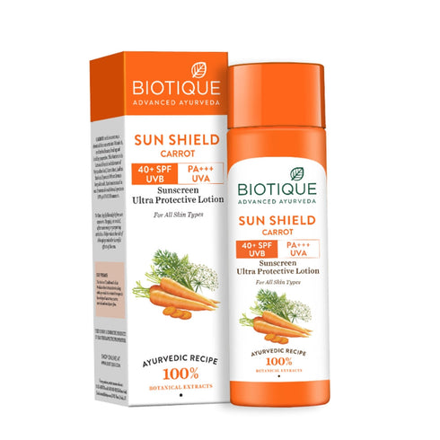 Biotique Advanced Ayurveda Bio Carrot 40+ SPF UVA |UVB Sunscreen Ultra Soothing Face Lotion