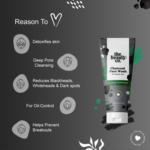 the beauty co Charcoal Face Wash With Salicylic Acid For Pore Minimizing