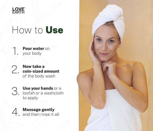 Love Earth Body Wash Jasmine | Green Tea and Charcoal