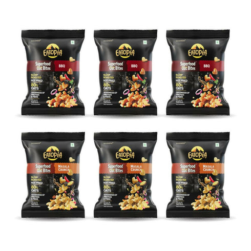 Eatopia Superfood Oats Bites | BBQ & Masala Crunch Combo