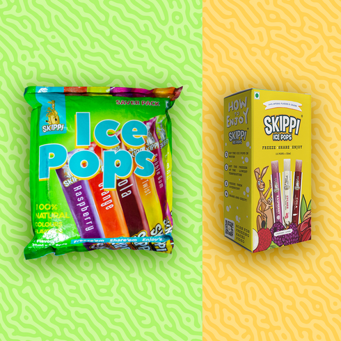 Skippi Ice Pops Aha Freedom | All flavor bag | Yellow tropical Box