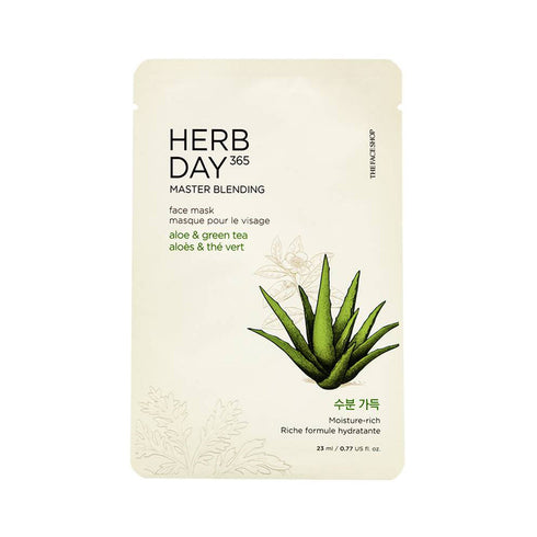 The Face Shop Herb Day 365 Master Blending Aloe & Greentea Mask 23ml