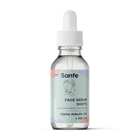 Sanfe Promise Face Serum Shots | Alpha Arbutin 2% + Hyaluronic Acid 1% 60ml