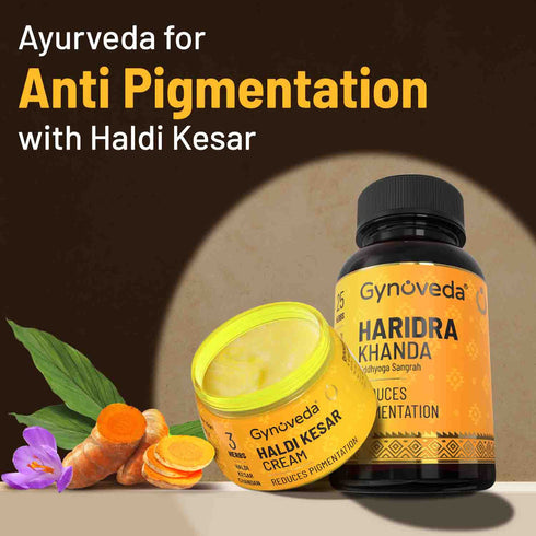 Gynoveda Ayurvedic Tablets + Haldi Kesar Cream