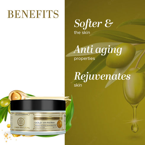 Khadi Natural Gold Herbal Face Massage Cream 50g