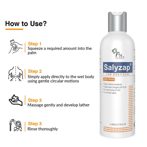 Fixderma Skincare Salyzap Body Wash For Body Acne | Salicylic Acid Body Wash