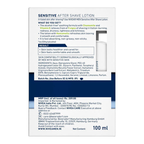 Nivea Men'S Sensitive After Shave Lotion