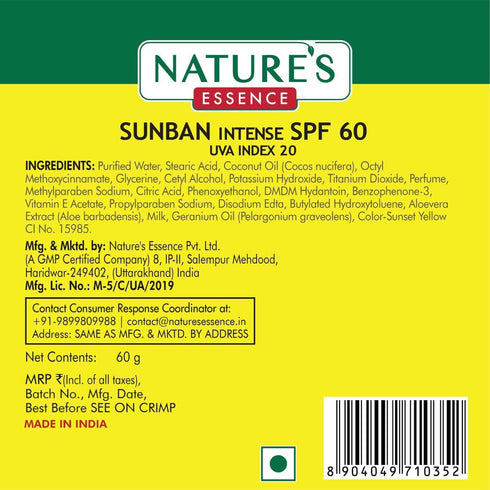 Nature’s Essence SunBan SPF 60 Cream