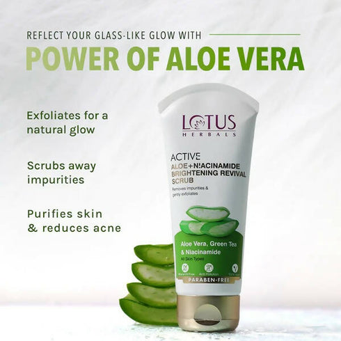 Lotus Herbals Active Aloe + Niacinamide Brightening Revival Scrub