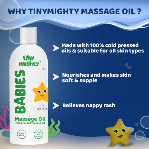Tiny Mighty Babies Massage Oil With 100% Cold Pressed Oils 200ml