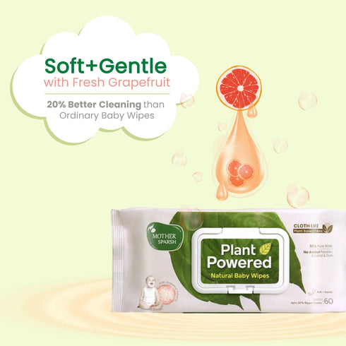 Mother Sparsh Plant Powered Natural Baby Wipes with Grapefruit