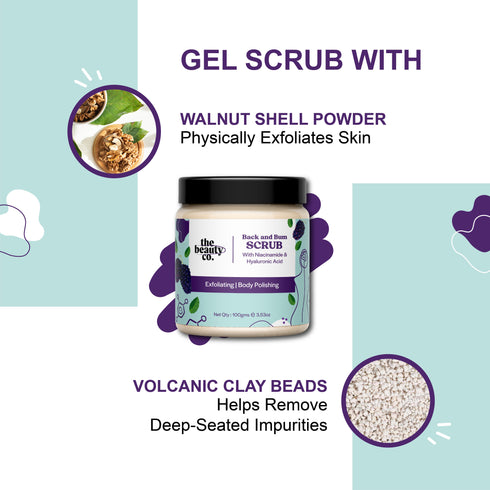 the beauty co Back and Bum Scrub For Exfoliating and Body Polishing