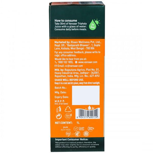 Baidyanath Vansaar Triphala Juice 1L