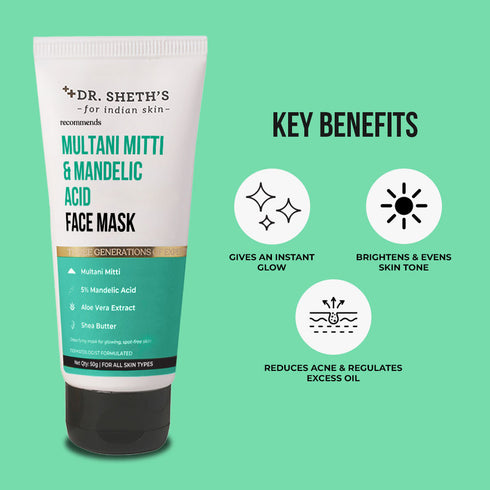 Dr. Sheth's Multani Mitti and Mandelic Acid Face Mask 50g