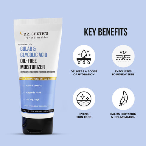 Dr. Sheth's Gulab and Glycolic Acid OilFree Moisturizer 50g