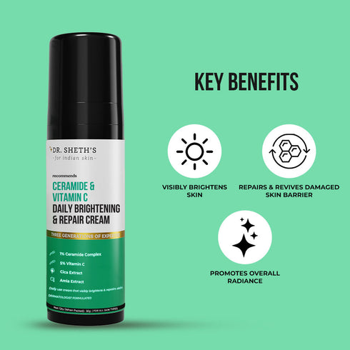 Dr. Sheth's Ceramide and Vitamin C Daily Brightening and Repair Cream 30g