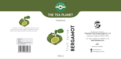 The Tea Planet Bergamot Syrup 700 ml