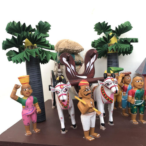 Wooden Village Set Kondapalli Collection
