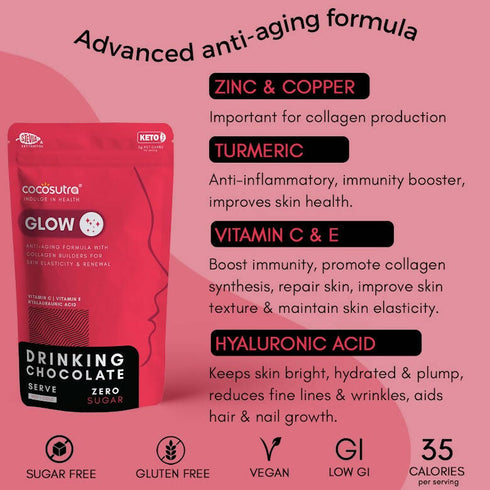 Cocosutra Lite Glow Sugar Free Drinking Chocolate Mix