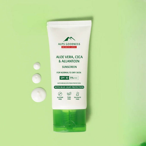 Alps Goodness Blue Light Protection Sunscreen For Normal to Dry Skin SPF 30 PA+++ with Aloe Vera Cica and Allantoin