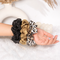 Spekta Set Of 3 Vegan Satin Scrunchies Black Leopard & Brown