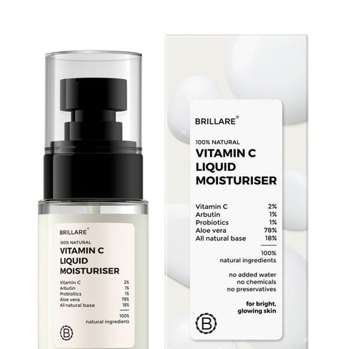 Brillare Vitamin C Face Serum and Powder Face Wash and Liquid Moisturizer With Jade Roller and Baby Pink Pouch