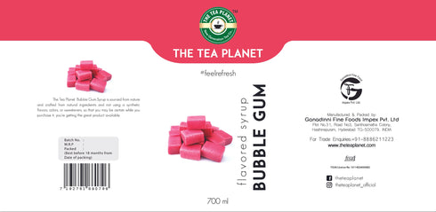 The Tea Planet Bubble Gum Syrup 700 ml
