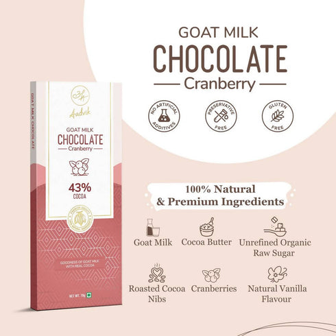Aadvik Goat Milk Chocolate Cranberry
