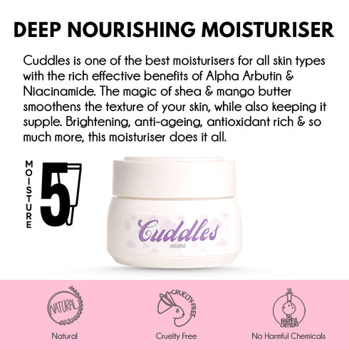 Auli Cuddles Deep Nourishing Moisturiser | Alpha Arbutin & Niacinamide 50g