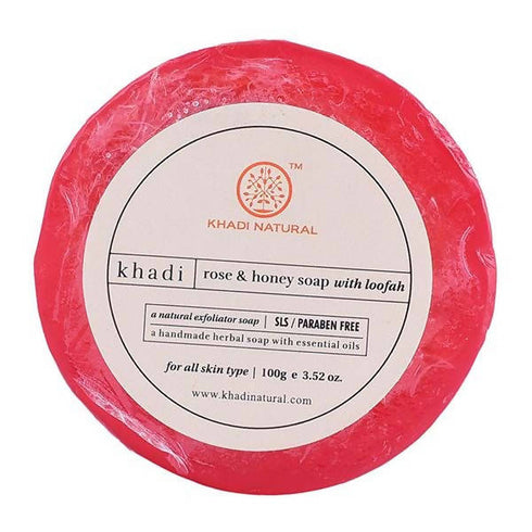 Khadi Natural Rose & Honey Loofah Soap 100g