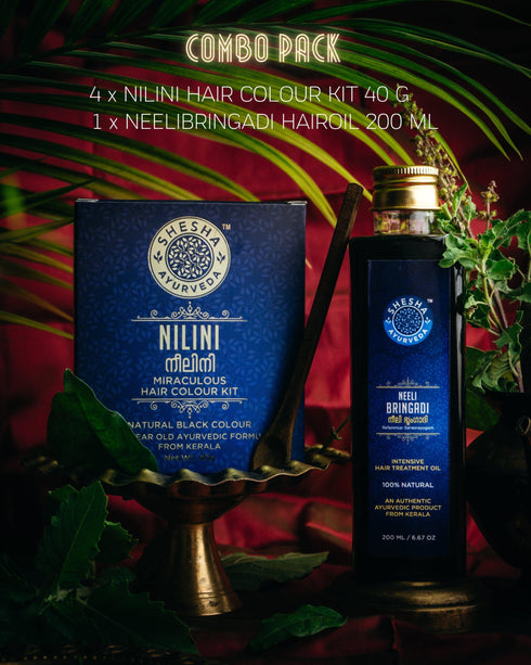 Shesha Ayurveda 4 Nilini 40G Black +1 Neelibringadi 200 ml