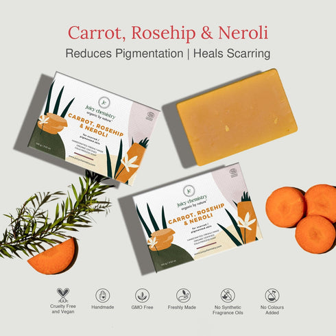Juicy Chemistry Carrot , Rosehip & Neroli Soap For Scarred 100g