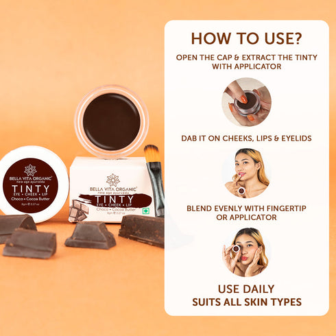 Bella Vita Organic Choco 3 in 1 Lip Tinty Blush 8g