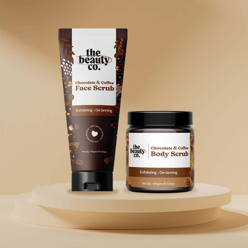 the beauty co Choco Coffee Exfoliating Combo | 2 and Strawberry Coffee Body Scrub