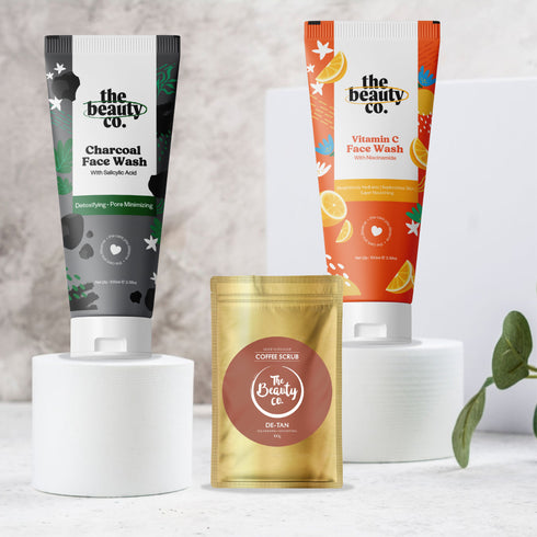 the beauty co Brightening and Detoxifying Essentials | 2 Facewashes and Detan Coffee Scrub