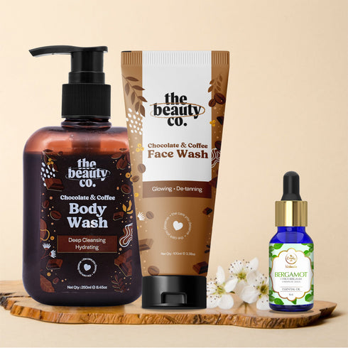 the beauty co Choco Coffee Detoxifying Combo and Bergamot Essential Oil