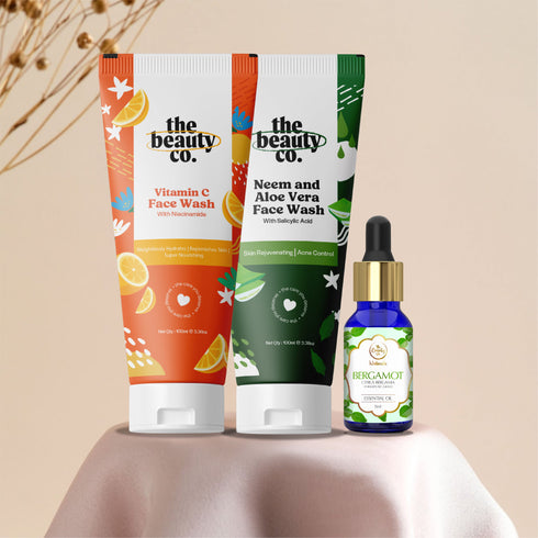 the beauty co Radiant Skin Combo Face Washes | 2 and Bergamot Essential Oil