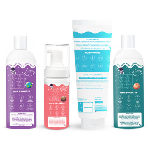 Tiny Mighty Kids Complete Care Pack A Hair Shampoo +Body Lotion +Body Foam +Hair Oil)