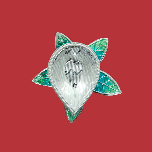 Pure Silver Star Leaf Pattern Fancy Diya 15.42g