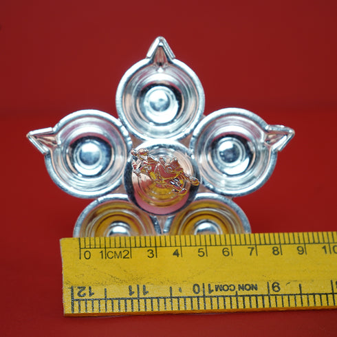 Pure Silver Ganesh Design Panchamukhi Diya 110g